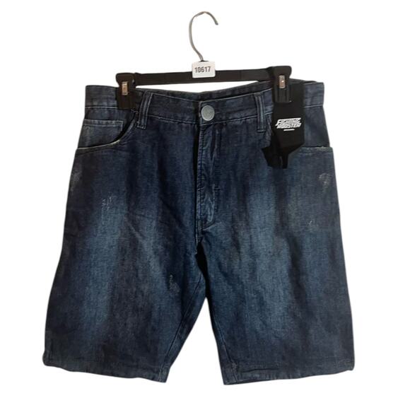 FIGHTING ROOSTER Denim Travel Shorts Mid Rise 9" Inseam Men's Size 30 Blue NWOT - Picture 1 of 12